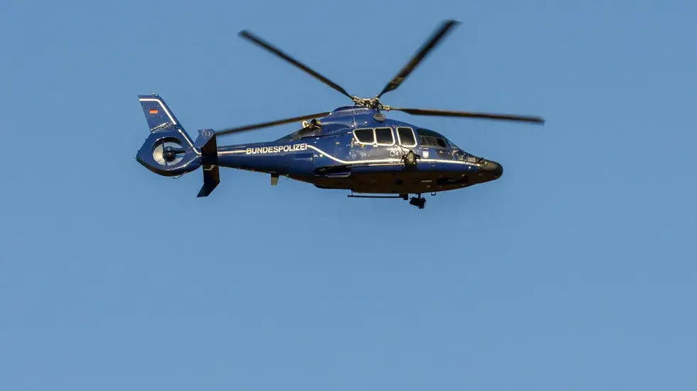 Ein Hubschrauber der Bundespolizei im Einsatz (Symbolbild).