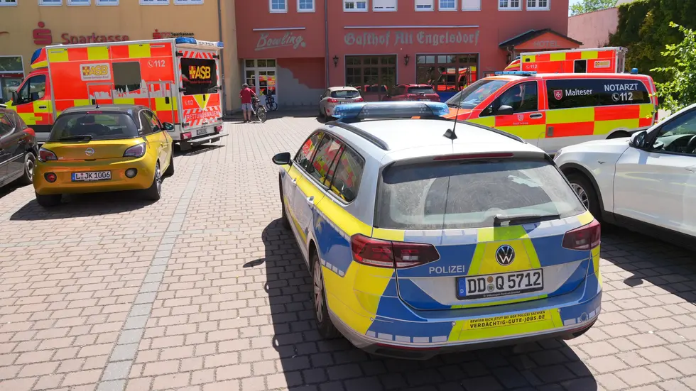 Die Unfallstelle in Leipzig-Engelsdorf. Die Unfallstelle in Leipzig-Engelsdorf.