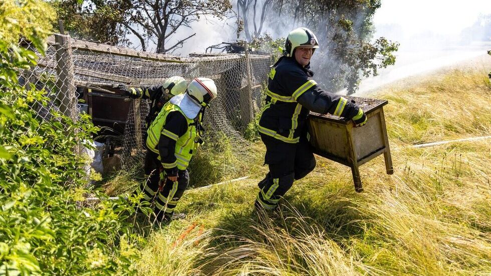 Einige Buchten konnten die Feuerwehrleute retten.