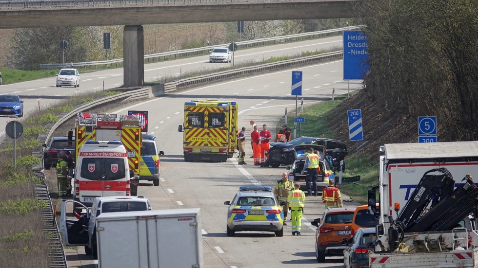 Die A17 musste gesperrt werden