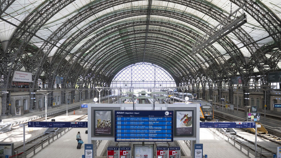 Bleibt am Freitag weitgehend leer: Der Dresdner Hauptbahnhof. Bleibt am Freitag weitgehend leer: Der Dresdner Hauptbahnhof.
