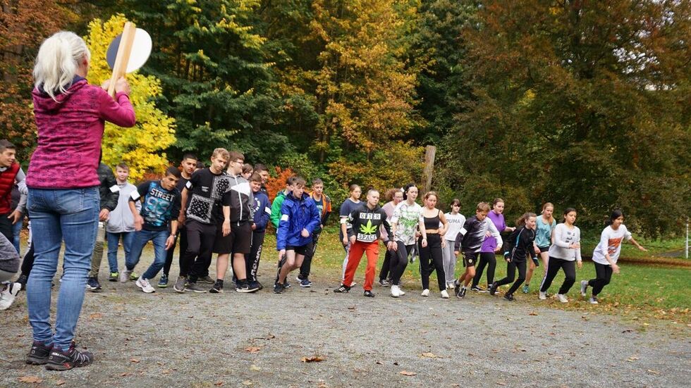 Im Walsschlösschenpark drehten die Schüler ihre Runden.
