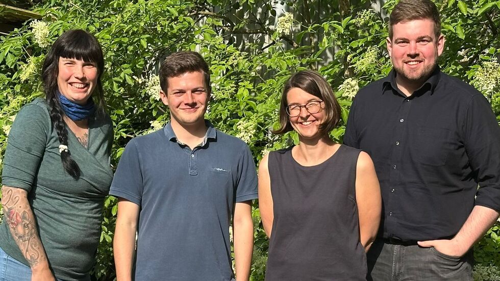Gründungsvorstand, von links nach rechts: Dorothea Schneider, Max Hilse, Julia Schlüter, Johann Wagner