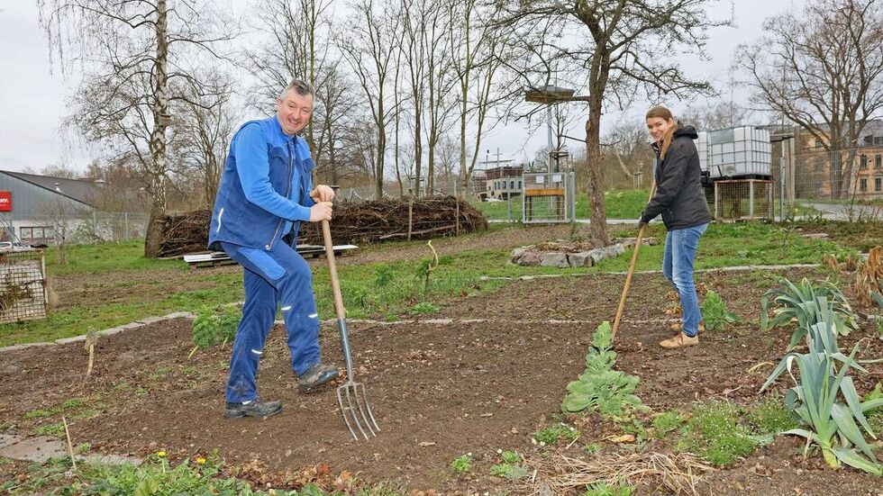 Jürgen Weißmann und Vernena Bunk vom Verein "Fleißiger Winkel"