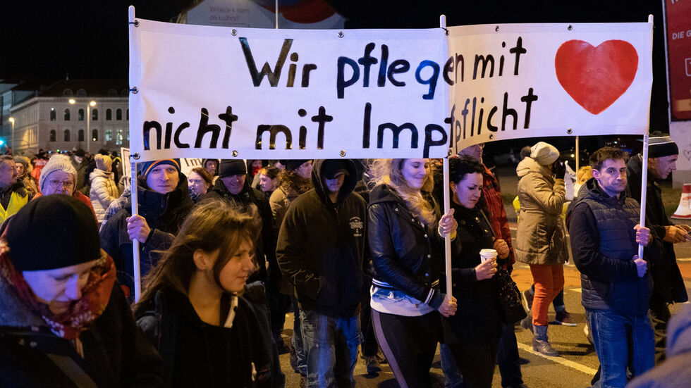 Demo vor dem Bautzener Kornmarkt (Archivbild)