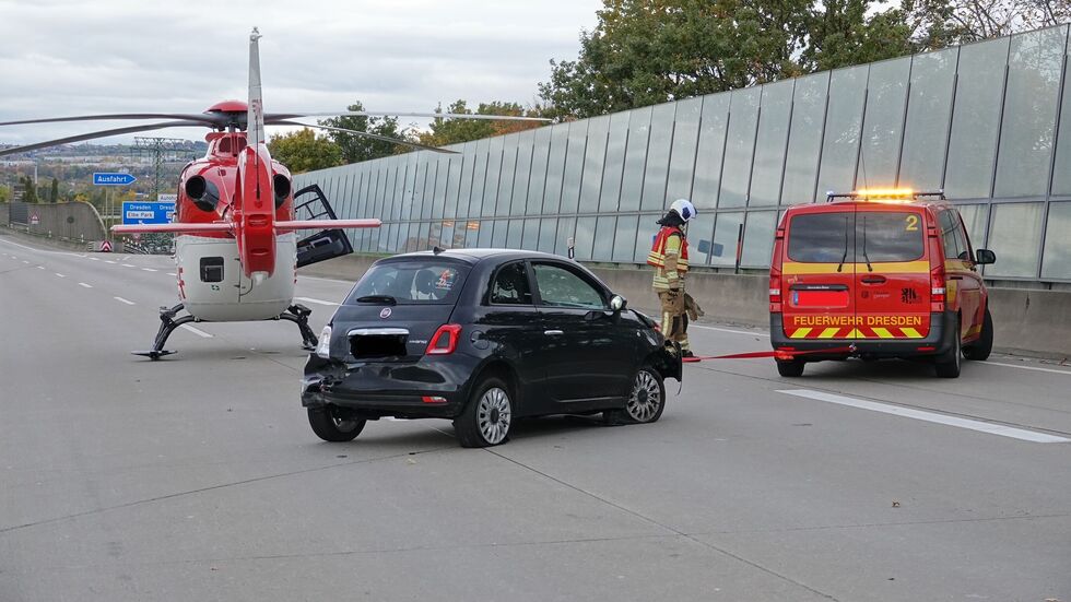 Bei einem Unfall auf der A4 war neben Feuerwehr und Polizei auch der Rettungshubschrauber im Einsatz Bei einem Unfall auf der A4 war neben Feuerwehr und Polizei auch der Rettungshubschrauber im Einsatz