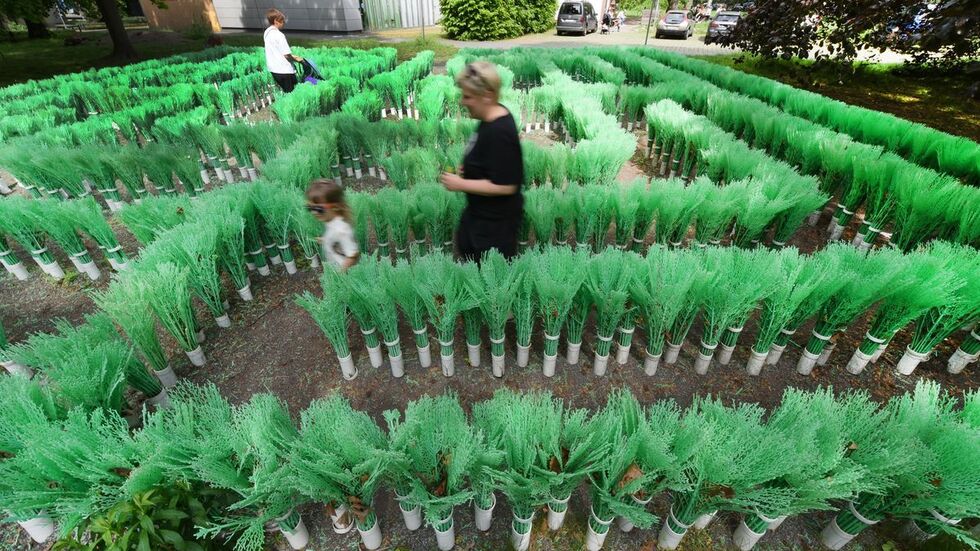 Das Kunstwerk "Labyrinth" von dem Berliner Künstler Olaf Nikolai.