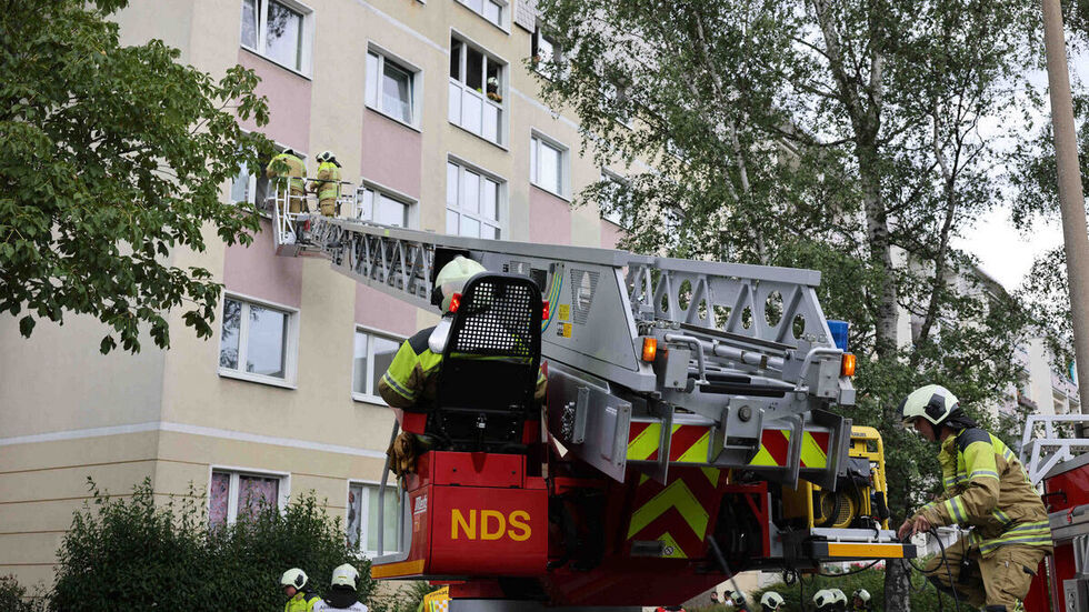 Die Feuerwehr vor Ort.