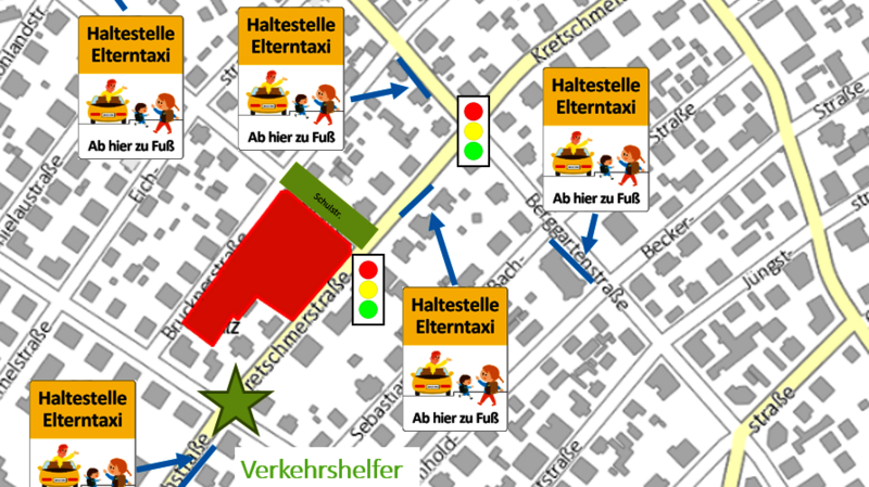 Übersicht der "Elterntaxi-Haltestellen".